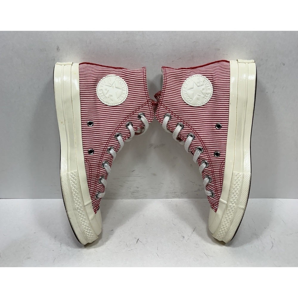 Converse High Top Sneakers Red and White Striped - Picture 5 of 8